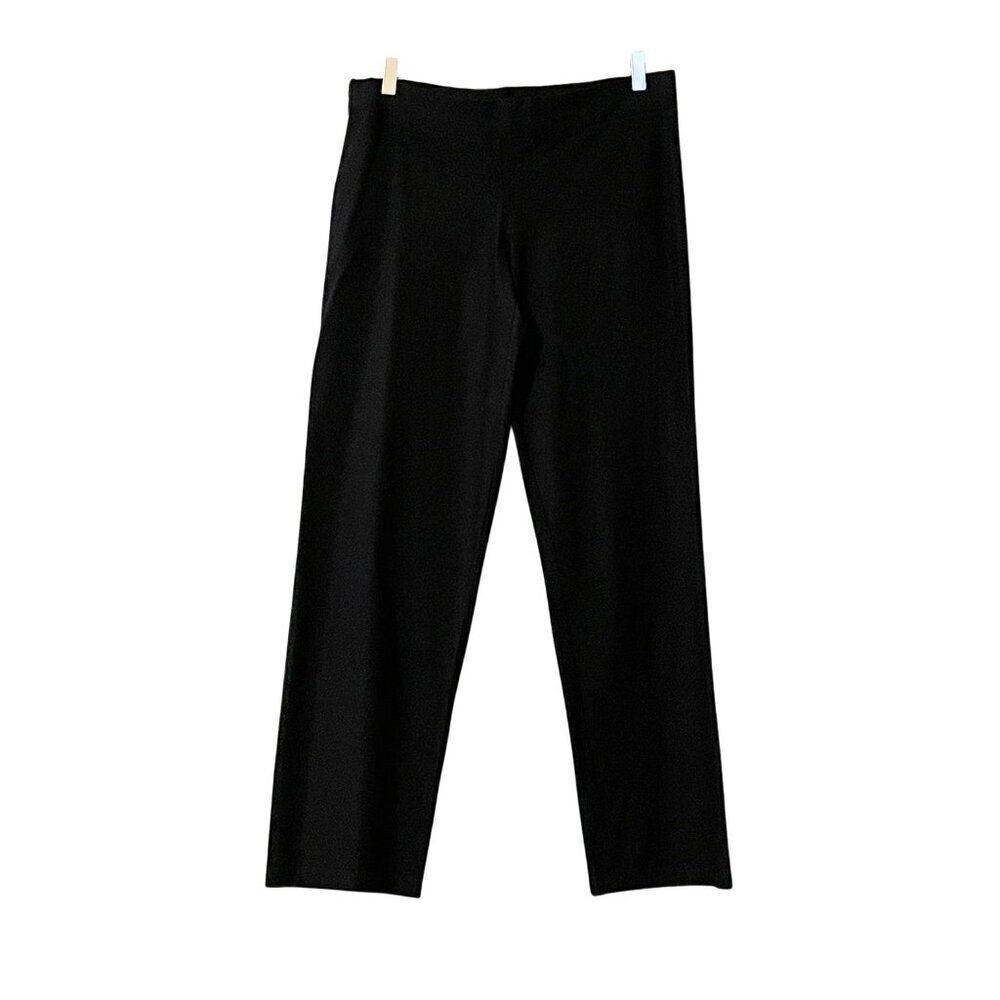 Eileen Fisher Elastic Waist Stretch Pants in Black Sz. M